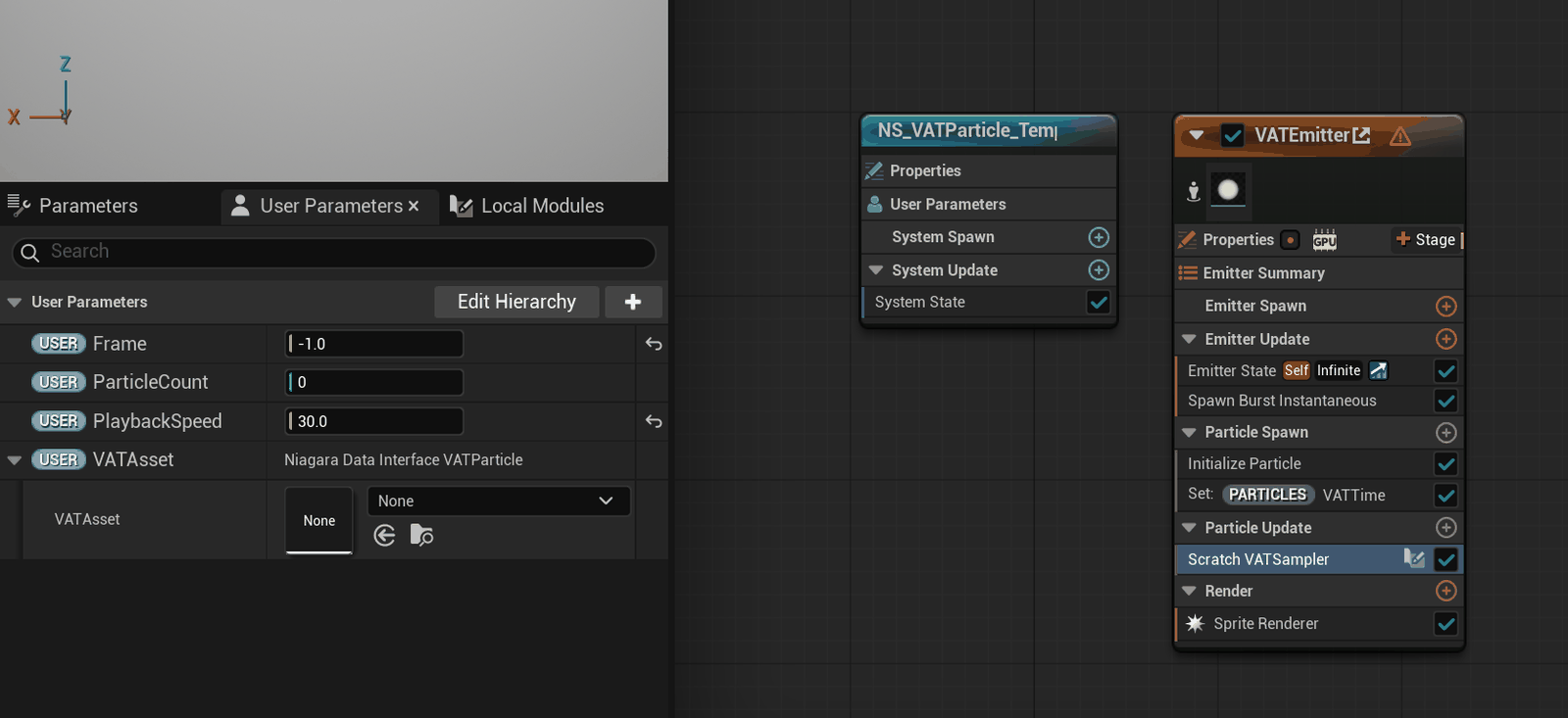The template's User Parameters