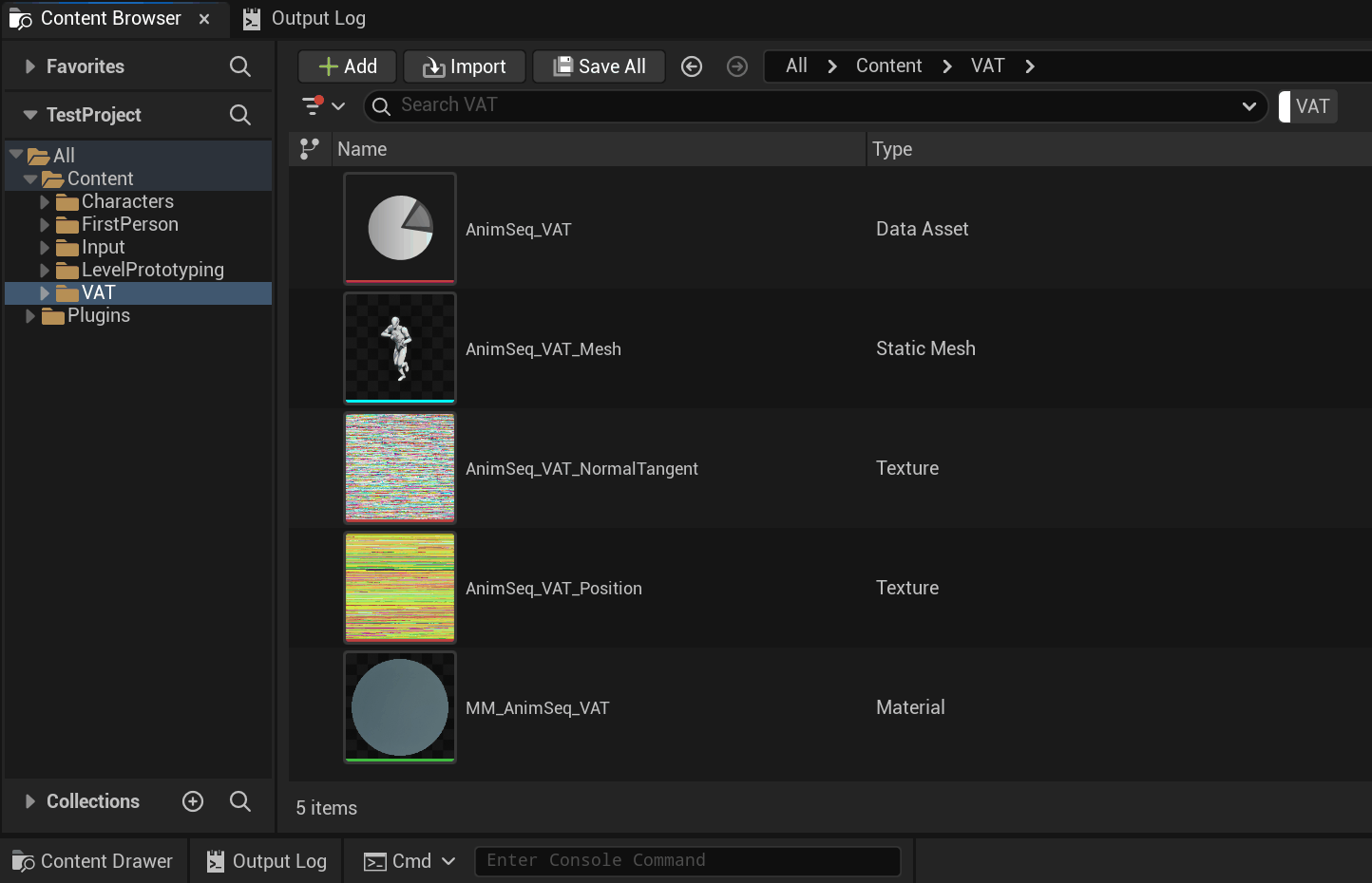 The generated assets